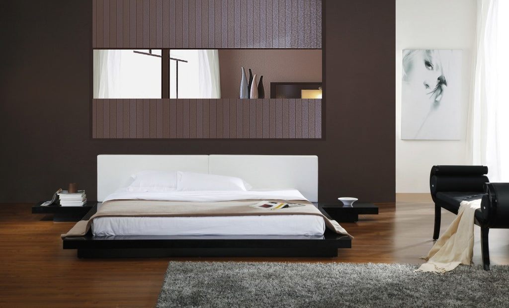 Modrest Opal Black Gloss Japanese Style Platform Bed