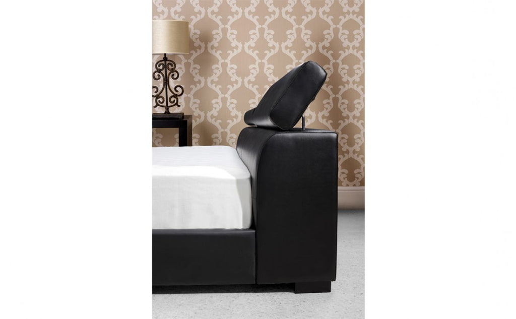 Modrest Logan Black Leatherette Bed With Storage Doria Furniture