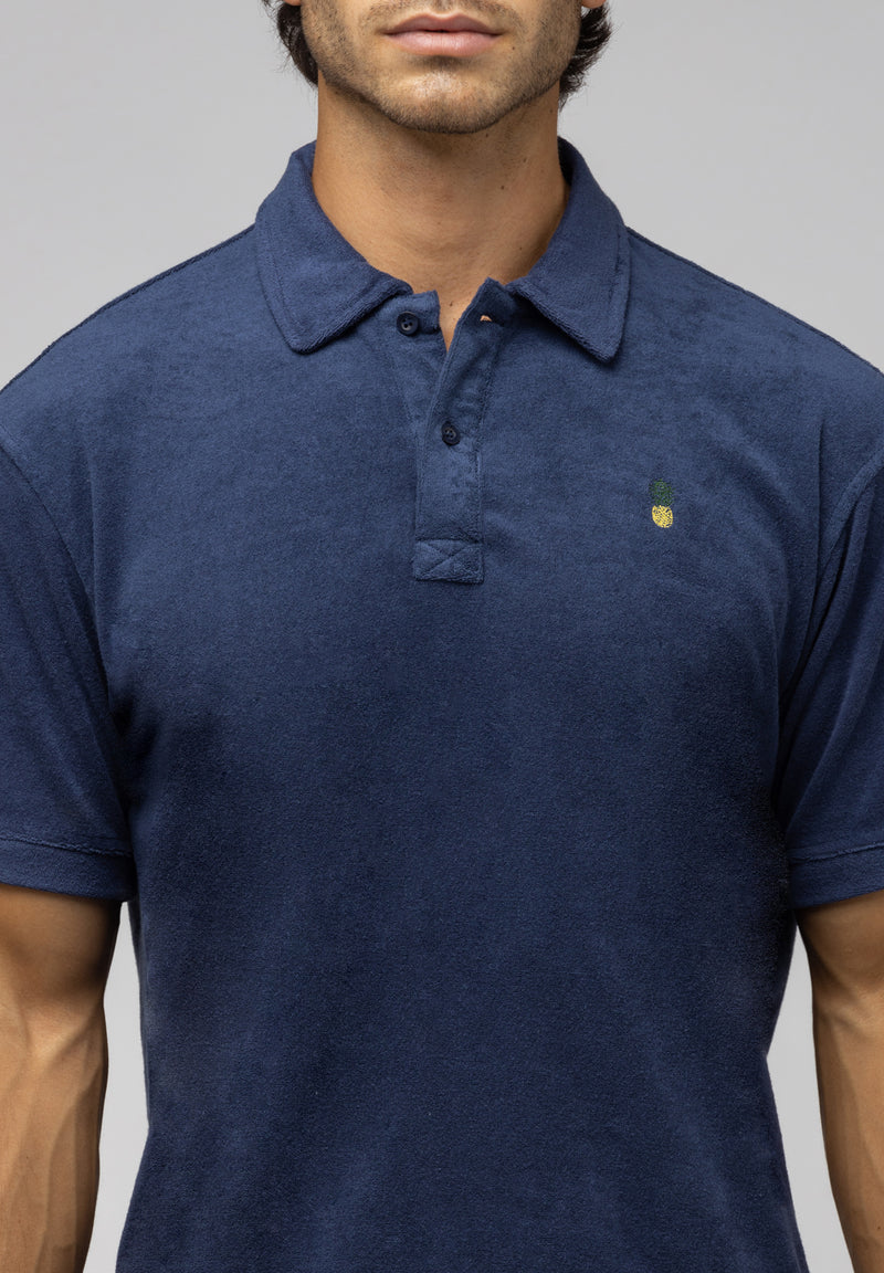 Terry Towel Polo Shirt - Navy – Buba & La