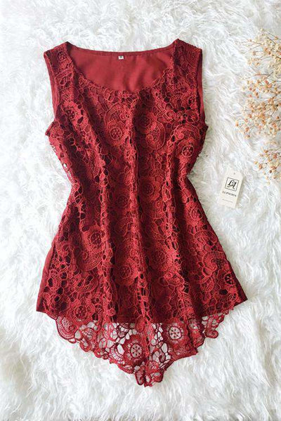 7 Colors Floral Lace Sleeveless Blouse – Lupsona