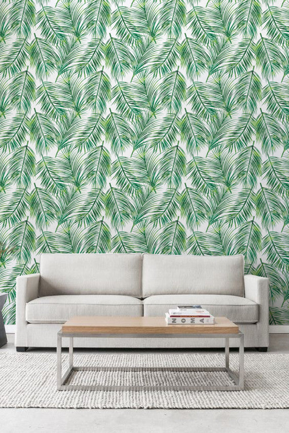 Palm Leaves Removable Wallpaper Wallflorashop Com