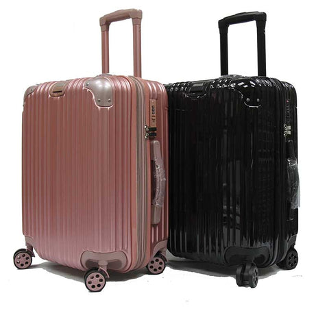 luggage with recessed spinner wheels