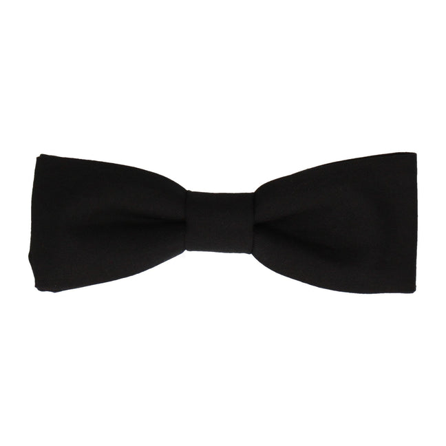 Cotton Jet Black Bow Tie - Bow Tie with Free UK Delivery - Mrs Bow Tie