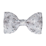 Platinum Grey Floral Wedding Bow Tie - Bow Tie with Free UK Delivery - Mrs Bow Tie
