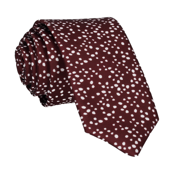 Scattered White Dots Maroon Red Tie | Mrs Bow Tie