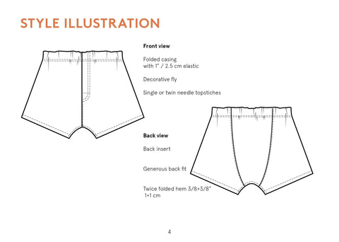 Boxer shorts sewing pattern