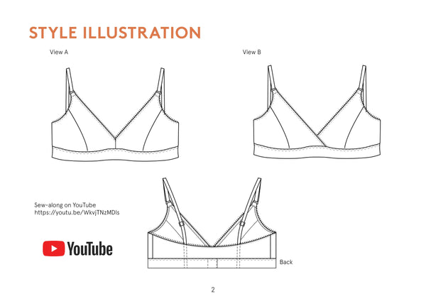 Bralette sewing pattern