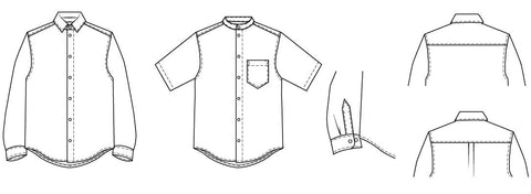 mens button up shirt PDF sewing pattern