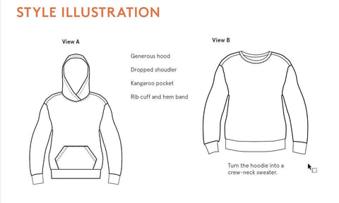 Hubert hoodie PDF sewing pattern
