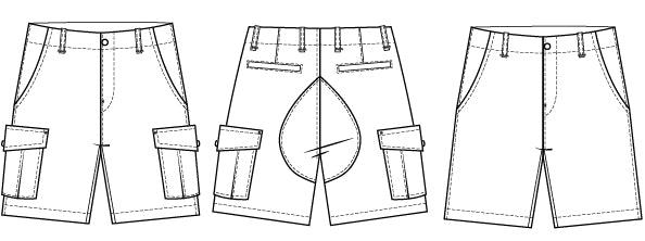 cargo shorts sewing pattern for men