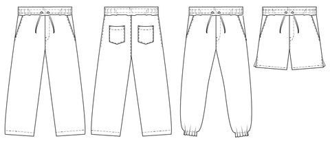 Kids woven pants PDF sewing pattern