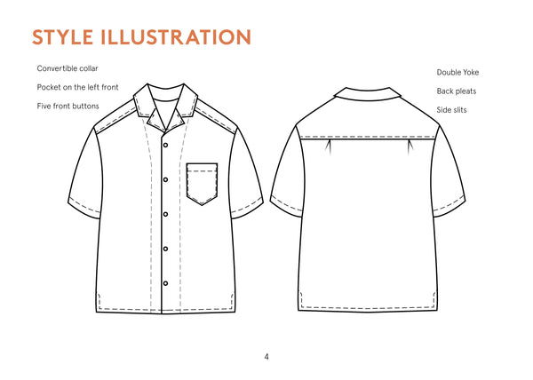 Tropical shirt sewing pattern