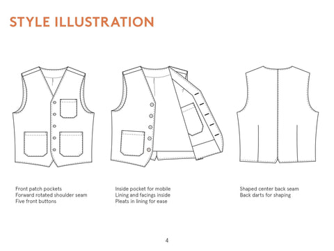 Pike vest sewing pattern