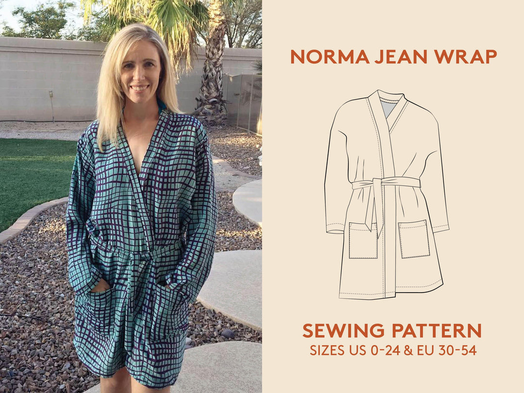 Women kimono wrap jacket oversized pdf sewing pattern