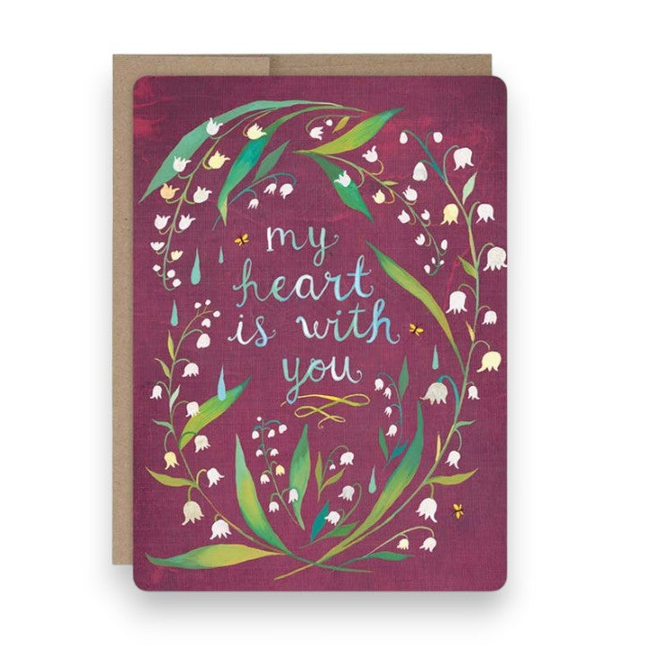 My Heart Is With You (Lily of the Valley) - Sympathy Greeting Card