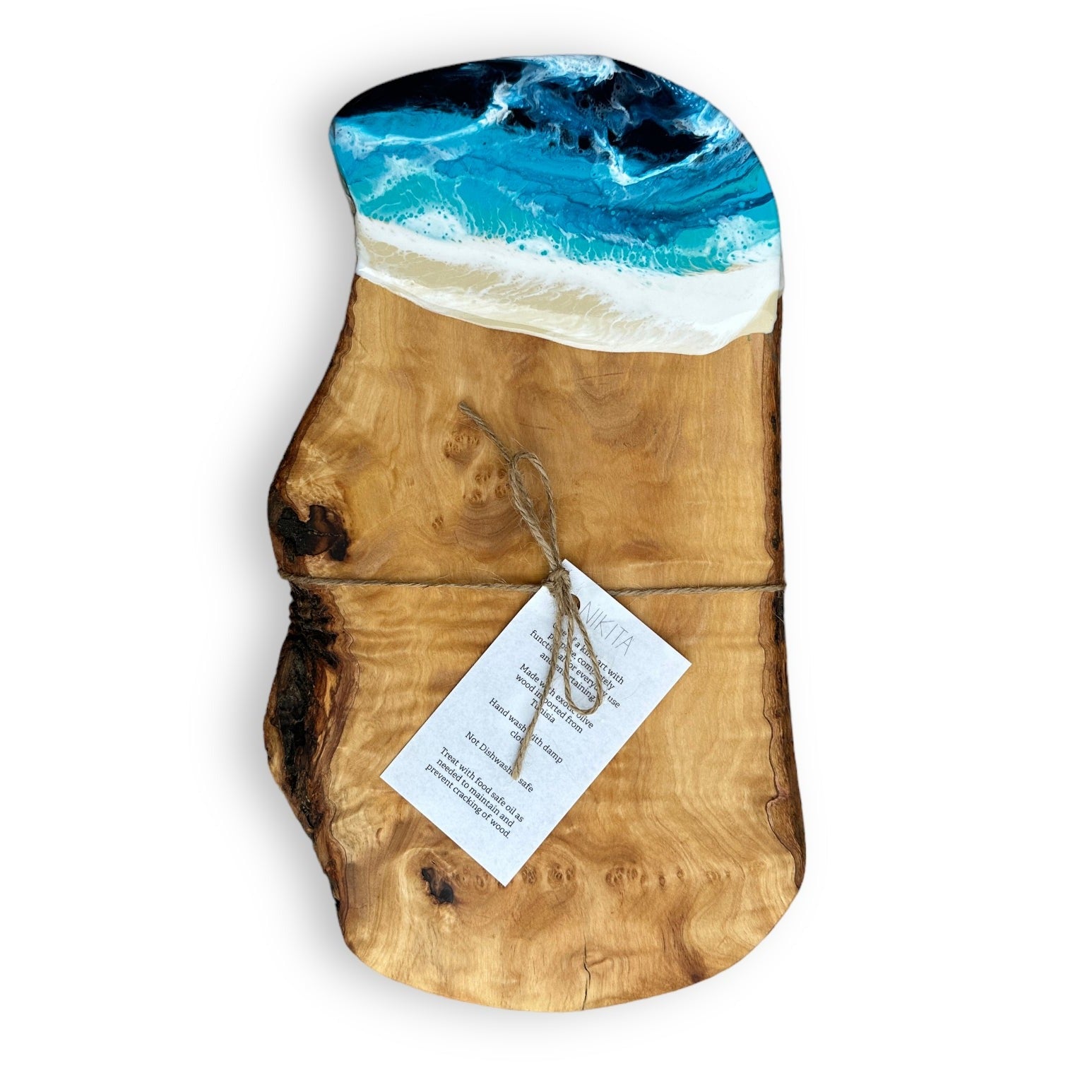 Ocean - Pipsqueak Shoreline Olive Wood Bar Board - 12-in - A