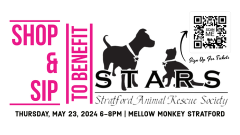 sip and shop to benefit stratford animal rescue society may 23 6-8pm