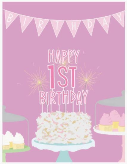 Happy 1st Birthday - Greeting Card – Mellow Monkey