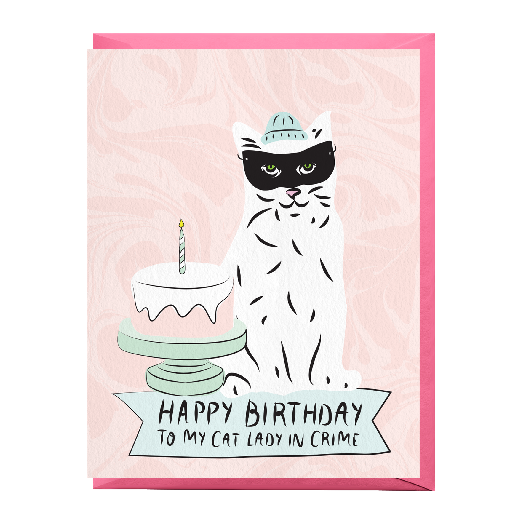 Happy Birthday To My Cat Lady In Crime - Birthday Greeting Card