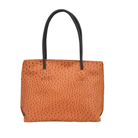 Faux Ostrich Tote Bag - Vegan Leather Handbag