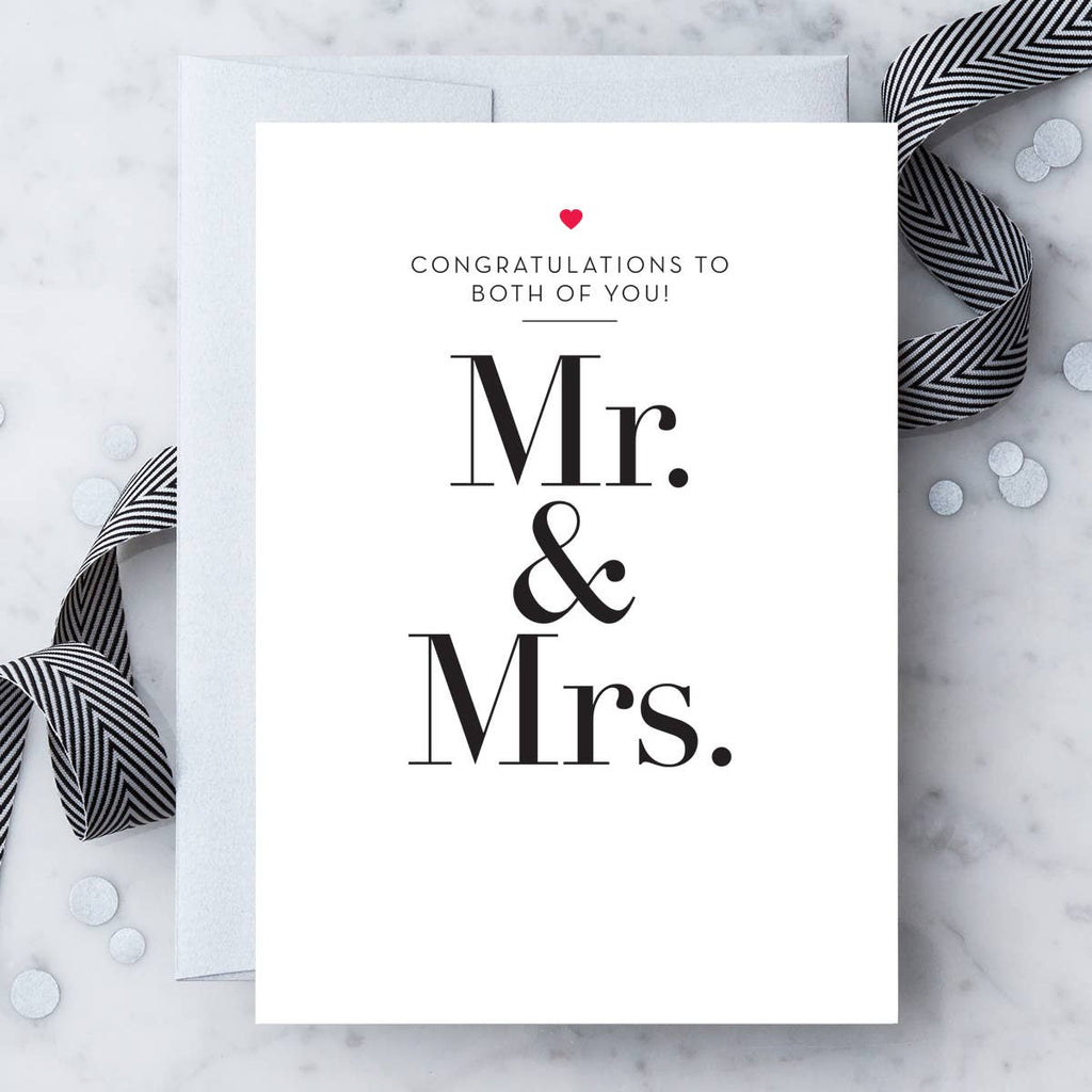 Mr And Mrs Wedding Congratulations Card Paper Greeting Cards