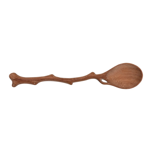 Meidiya Wooden Spoons for Eating,Solid Wood Curved Handle Large