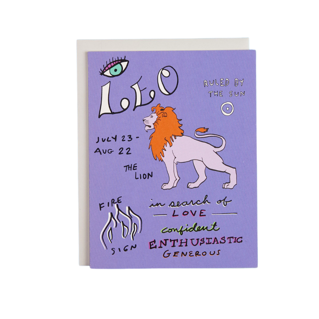 Zodiac Astrology Birthday Greeting Card Leo July 23 Aug 22 Mellow Monkey