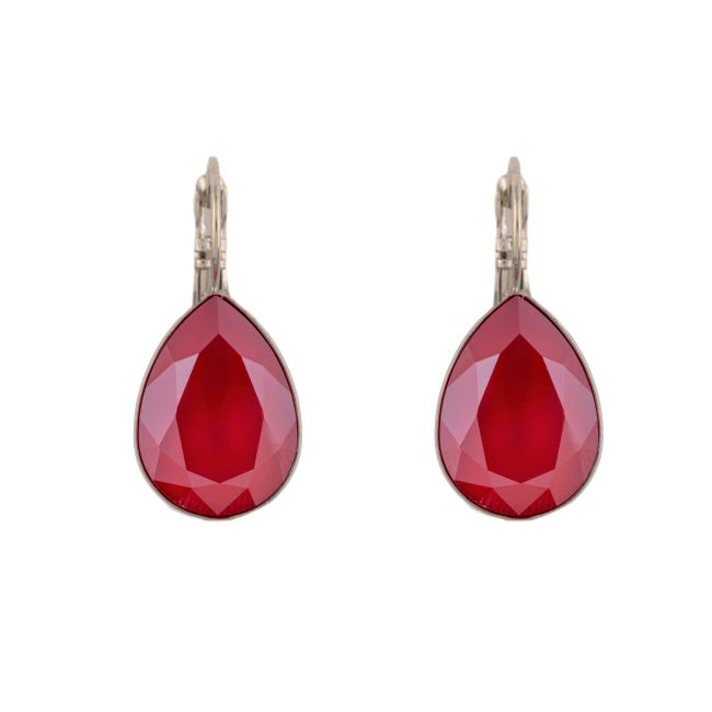 red swarovski crystal earrings