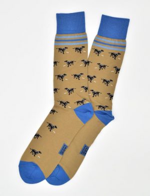 Bird Dog Bay Lucky Labs Socks in Tan/Black