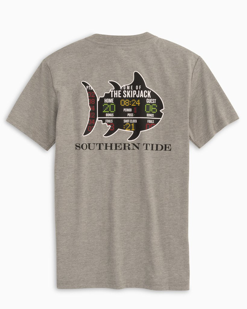 Southern Tide Kid's S/S Scoreboard Heathered Tee In Heather Gray