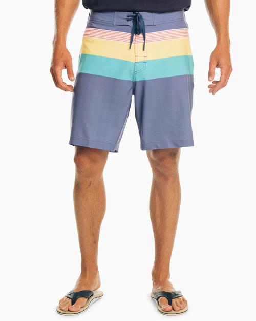 Southern Tide Pivot Stripe Men's Swim Trunk In Seven Seas Blue