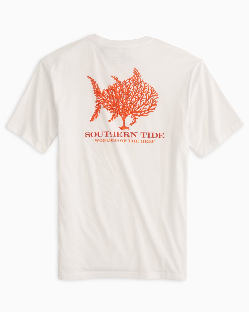 Southern Tide Men's S/S Skipjack Wonders Of The Reef T-Shirt In Classic White