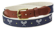 Leather Man Ltd Tennis Motif Belt in Natural