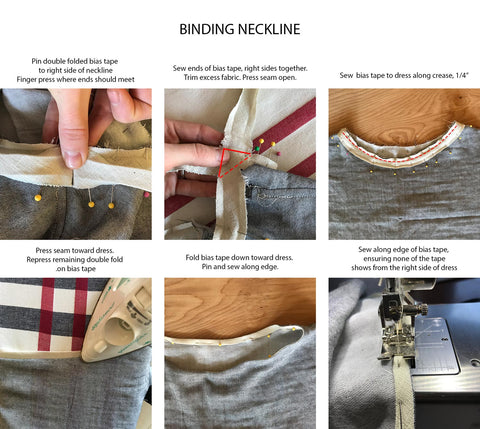 How to bind a neckline with bias tape