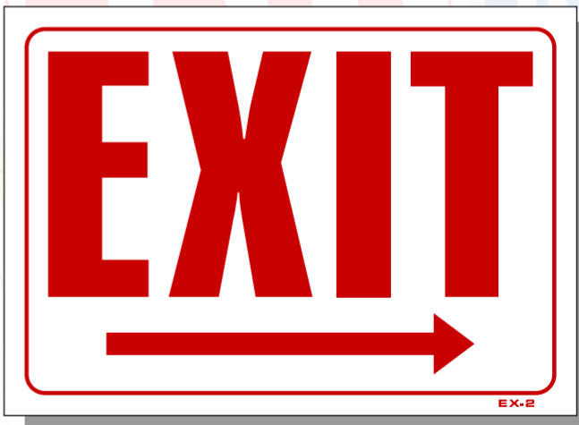 Exit Sign Right Arrow, EX2, SMOGCHECKSUPPLIES.COM | Smogchecksupplies.com