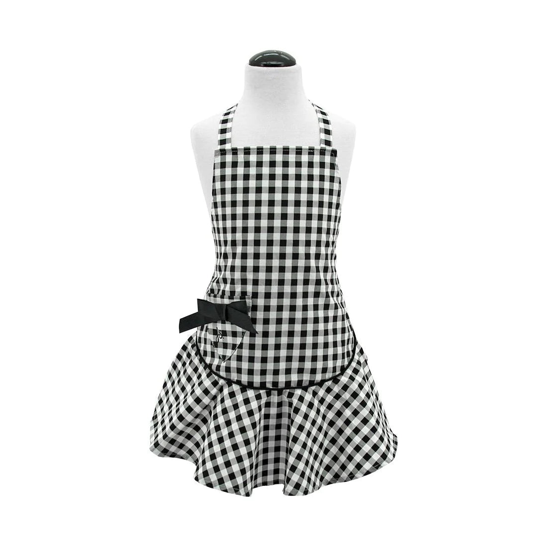 Vintage Inspired Child's Apron Black and White Gingham