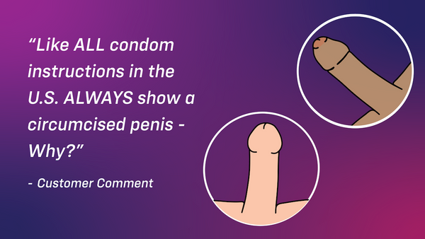 Like ALL condom instructions in the US always show a cicumcised penis - Why? - customer comment