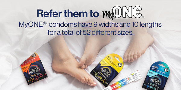 MyONE® 3 count samplers in bed with a couple