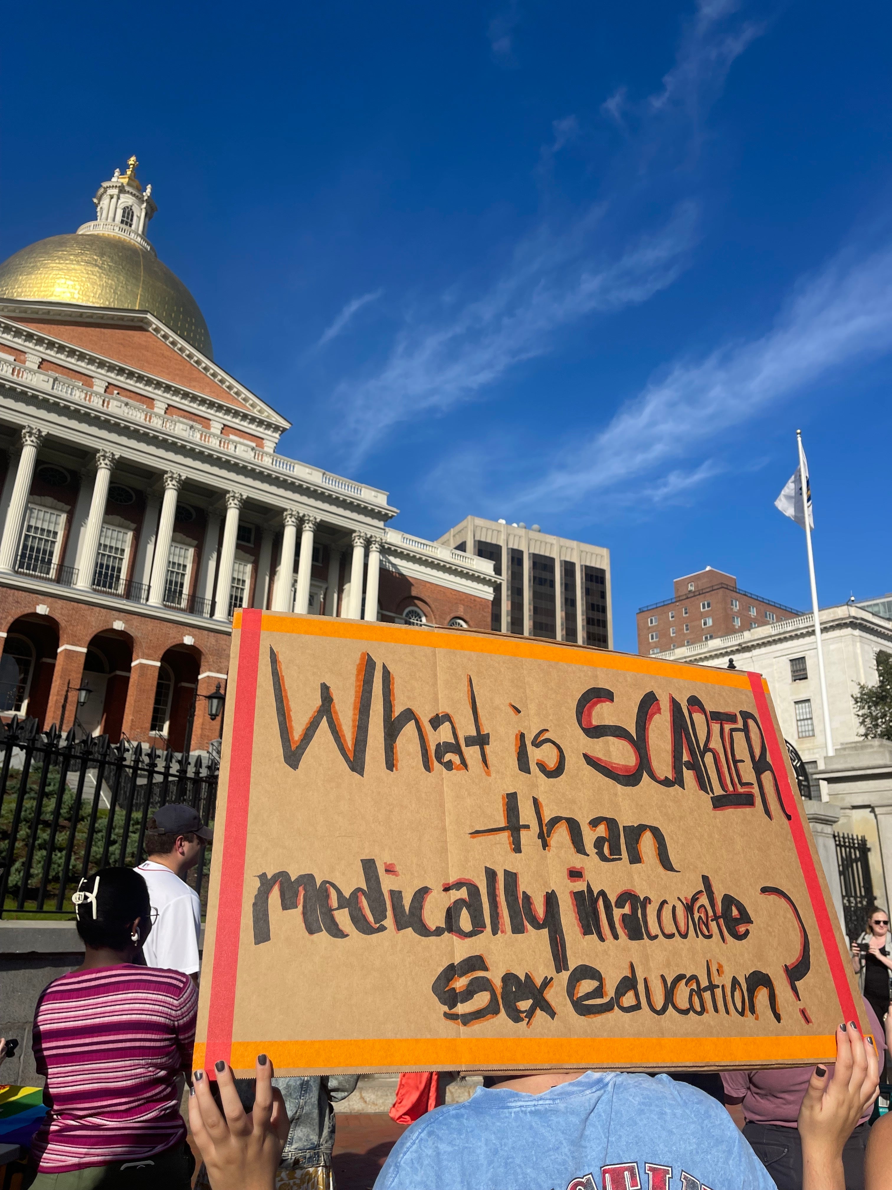 a sign that says "What is scarier than medically inaccurate sex education"