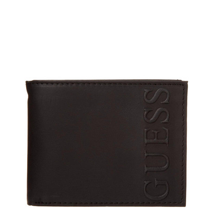 black leather guess wallet