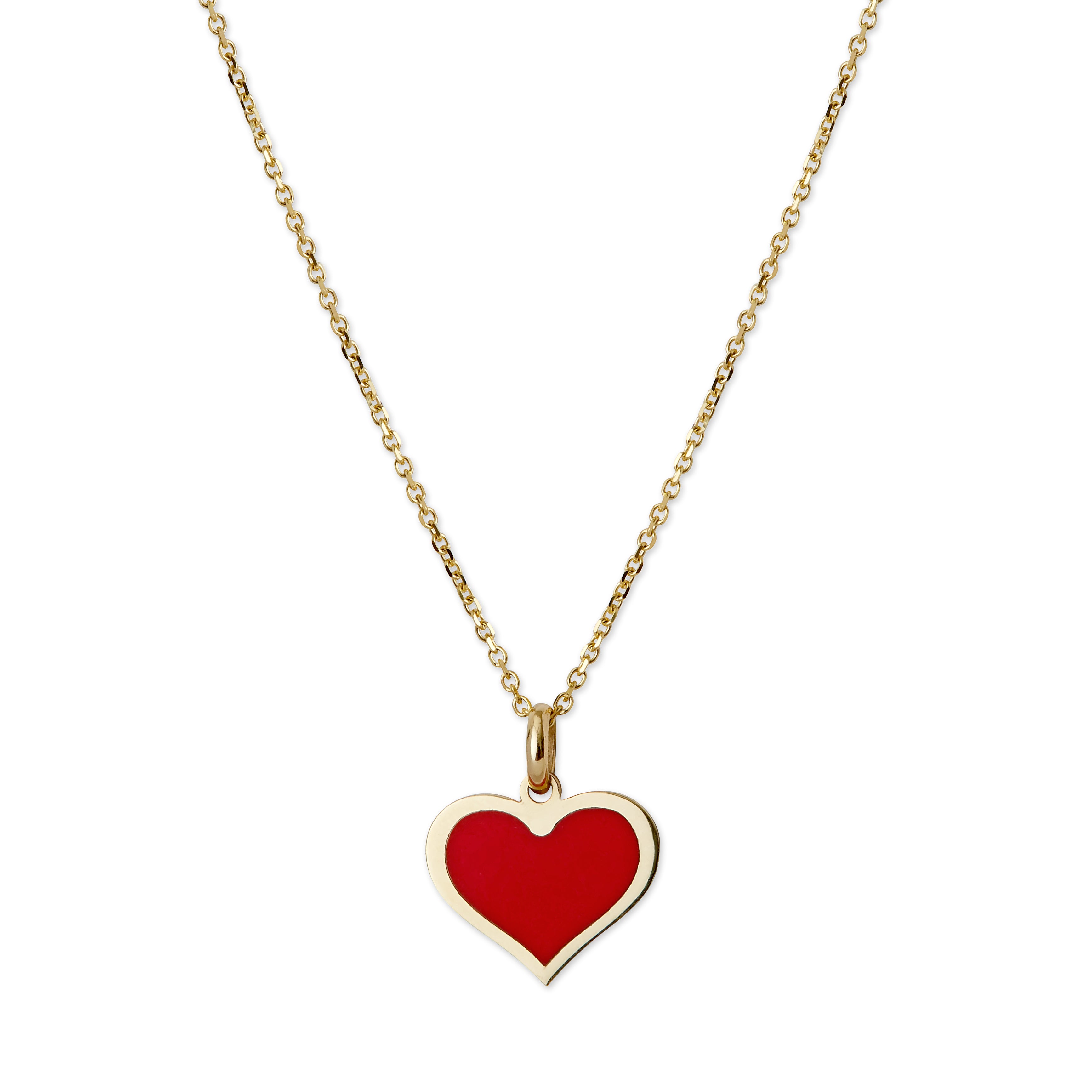 14 kt. Gold Coral Heart Necklace