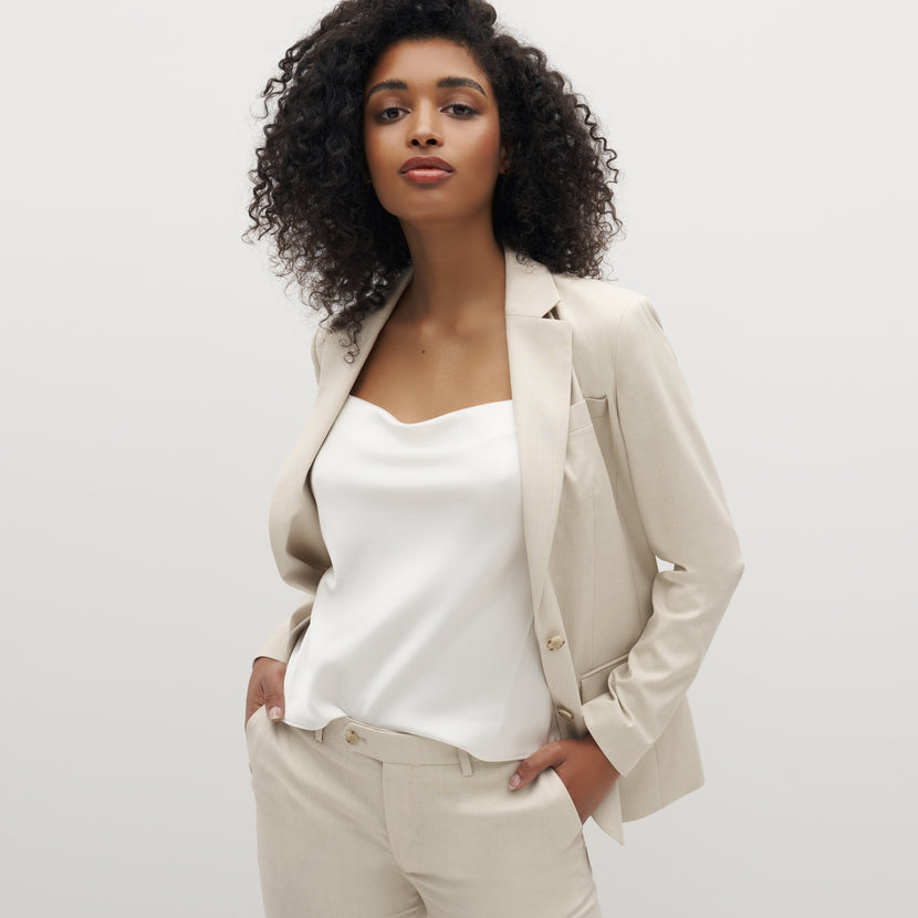 Unisex Tan Suit Jacket