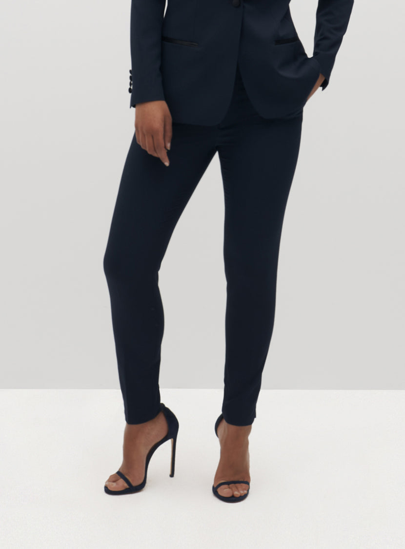 Women's Navy Tuxedo Pants