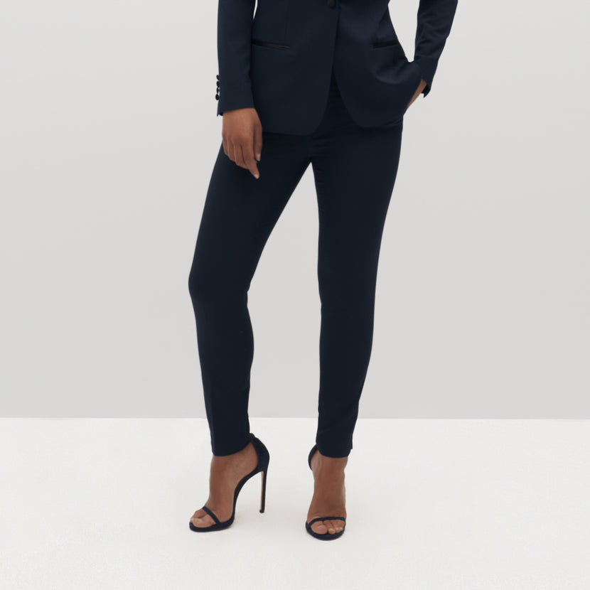 Women's Navy Tuxedo Pants