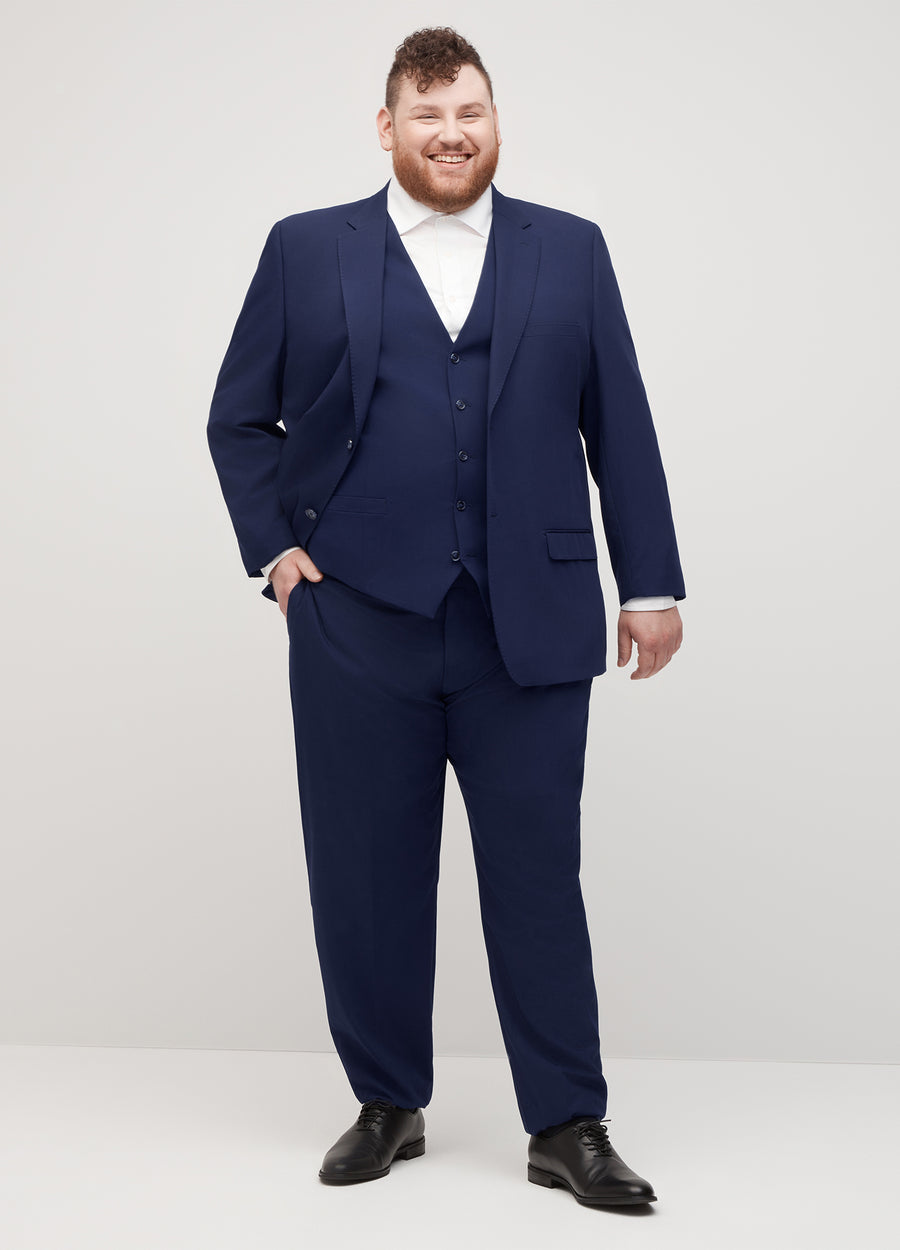 Men's Raphael Slim Fit Solid Navy Blue Wool-touch Two Button 2 Piece Suit |  The Suit Depot