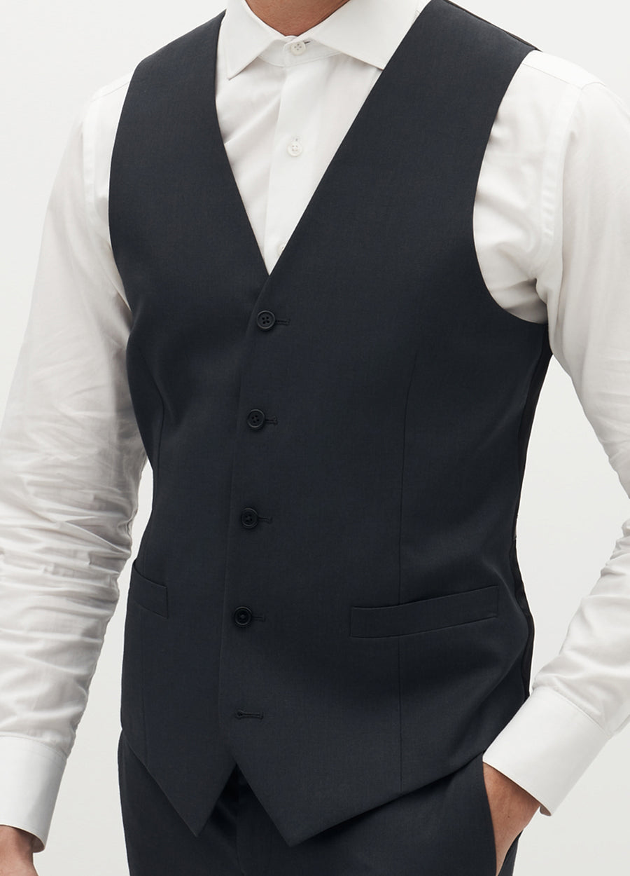 Men Black Suits Gray Vest Pants Groom Party Prom Formal Tuxedo Wedding Suits  | eBay