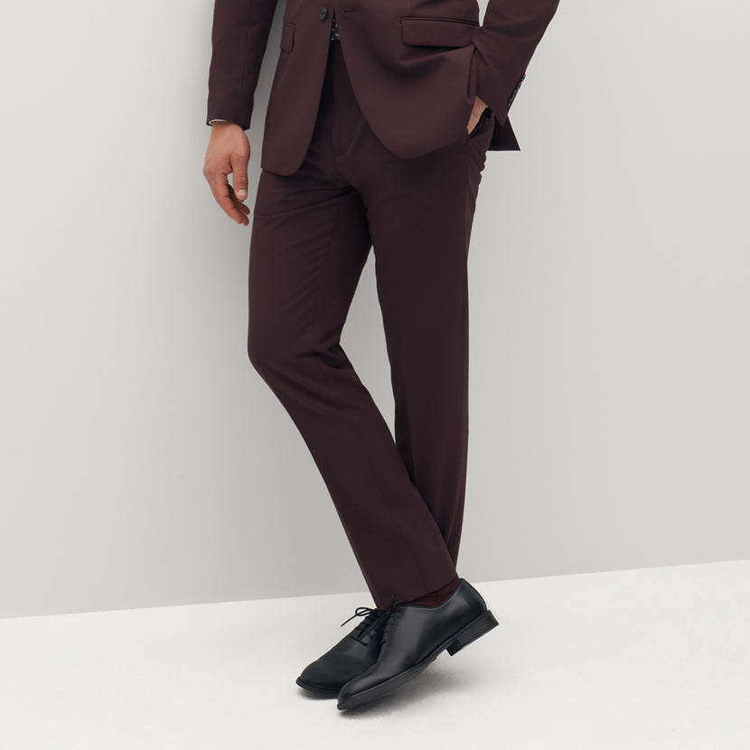 Men's Burgundy Suit Pants