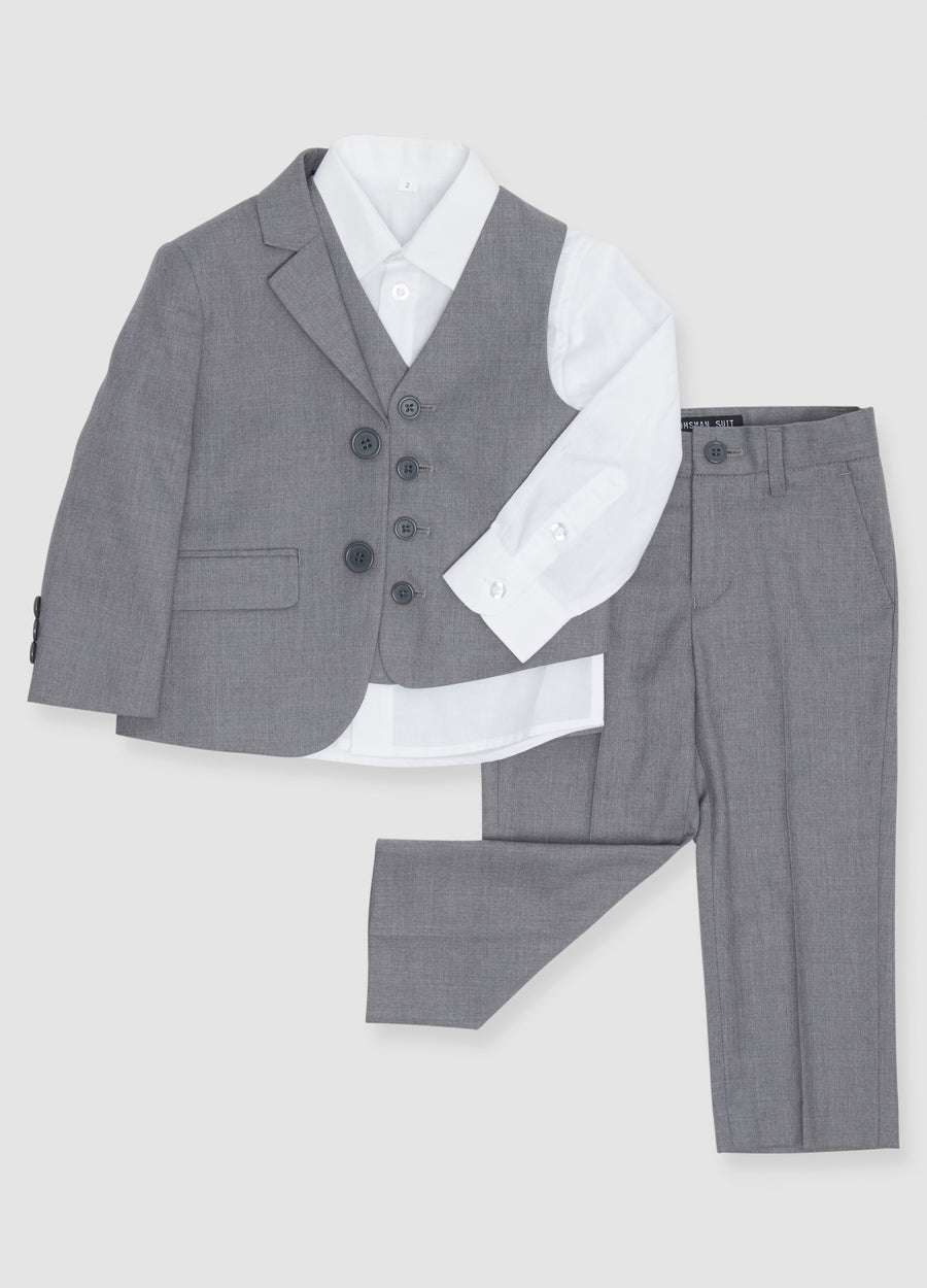 Textured Gray Groomsman Suit by SuitShop