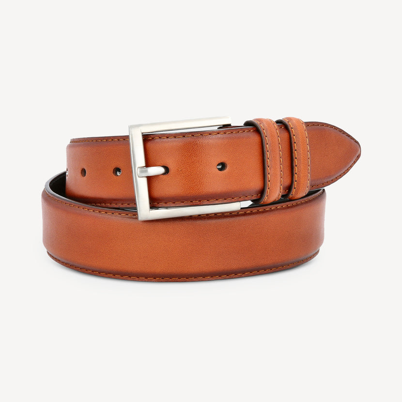 Tan Leather Belt - THEO - Sale