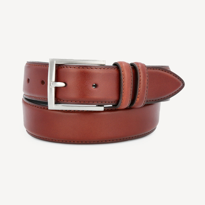 Brown Leather Belt - FRANKIE - Sale